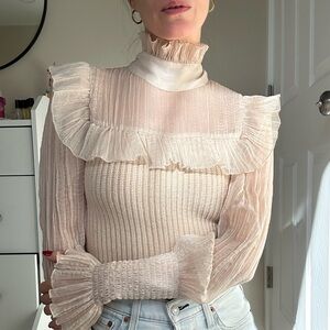 Zara High Neck Long Sleeve Top